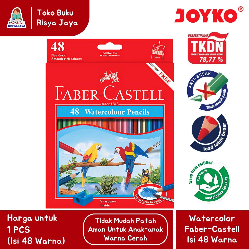 

(FABER CASTELL) Watercolor Pencil / Pensil Warna Isi 48 Warna