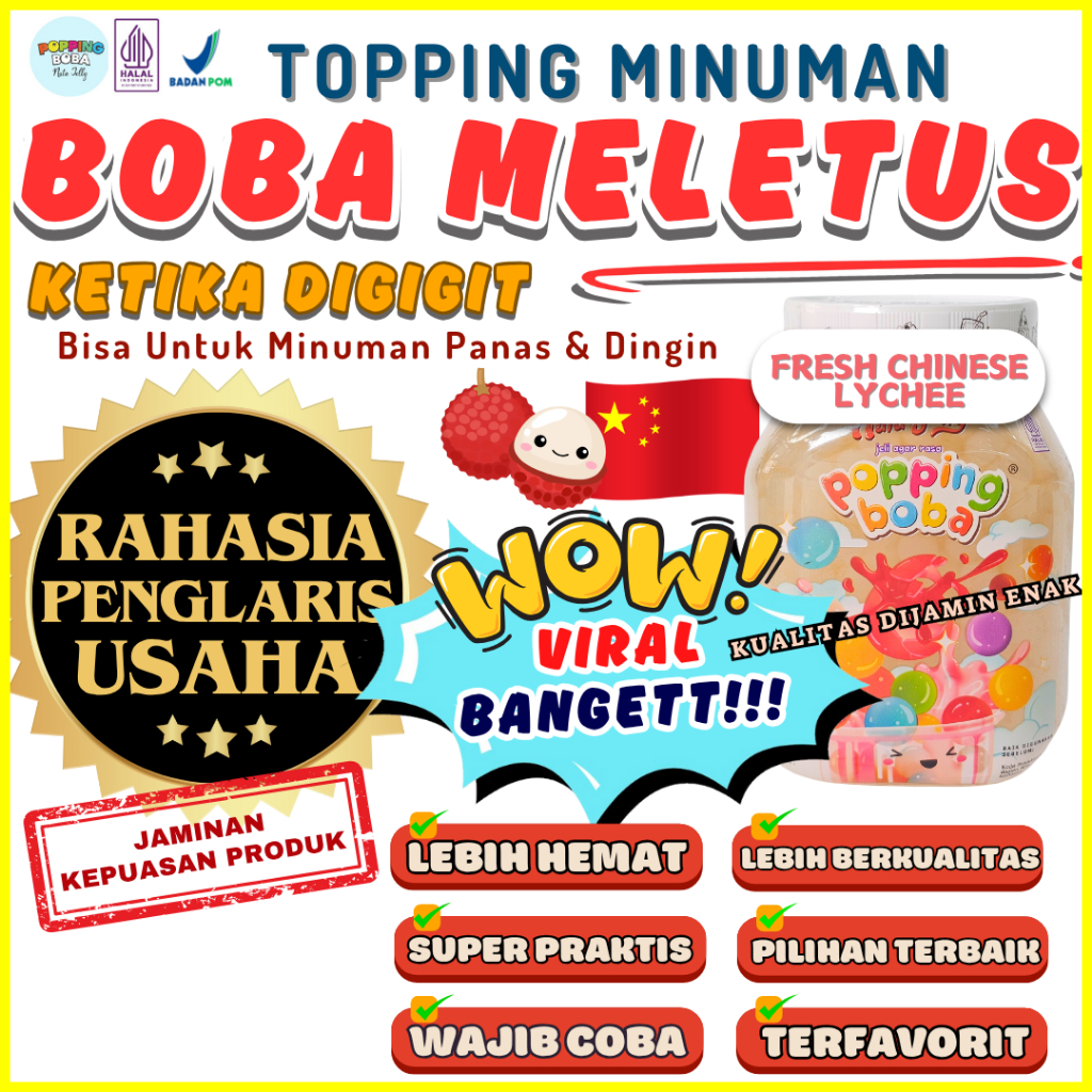 

PoppingBobaMeletusDimulutKombinasi FM POWDER Bubuk Minuman Powder Drink - Popping Boba 500 Gram | Cocok Untuk Semua Jenis Minuman