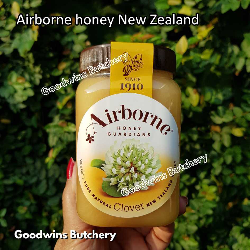 

NZ Airborne honey CLOVER CREAMED pure natural madu asli import New Zealand 500g