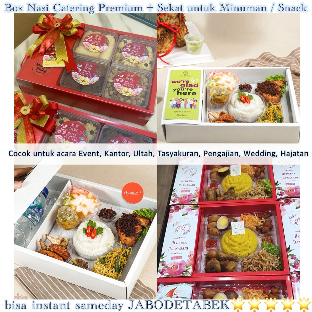 Kotak Hampers Nasi Premium Sekat Tutup MIKA Transparan Kotak Catering High Quality Box Nasi Catering