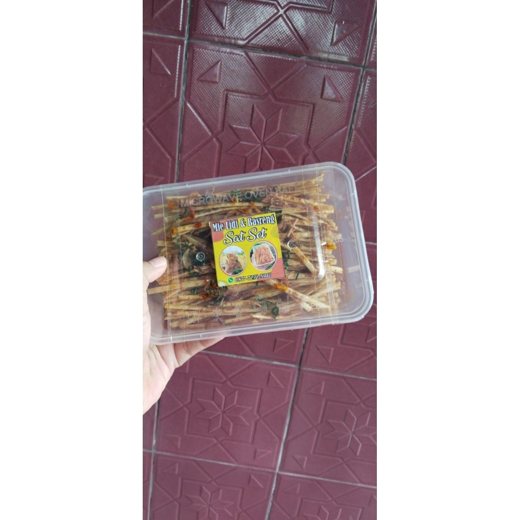 

termurah mie lidi box 500ml pedas extra daun jeruk