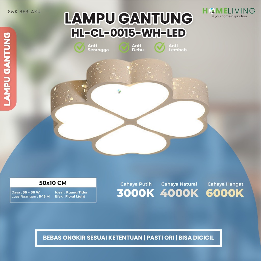 HOMELIVING - LAMPU PLAFON - LAMPU GANTUNG AKRILIK - LAMPU GANTUNG UNIK