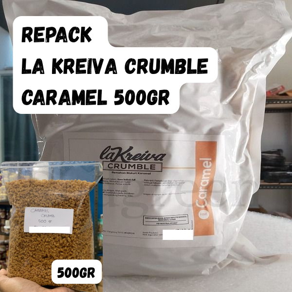 

La Kreiva repack CARAMEL crumb crumble 500gr remukan topping CARAMEL CRUMB CRUMBLE 500 Gram