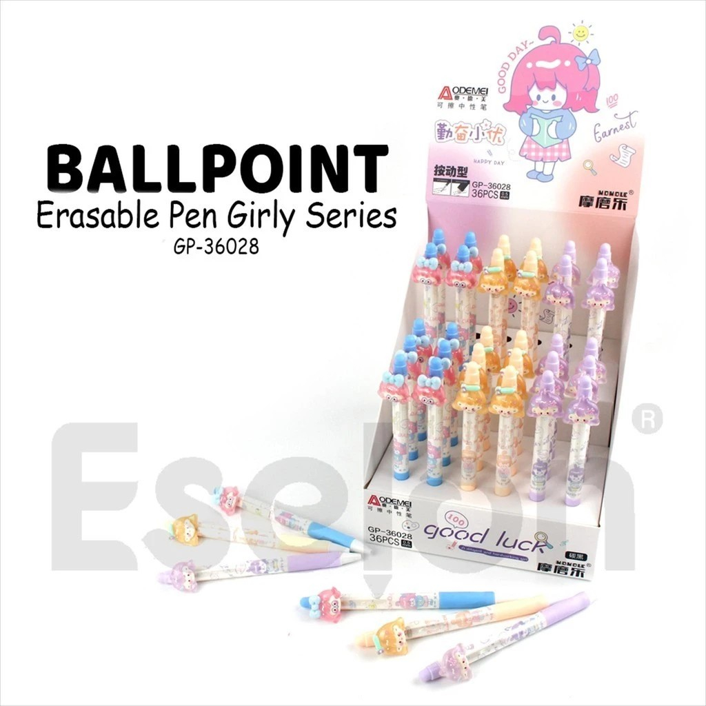 

Pulpen Hapus Mekanik Karakter Girly / Pulpen Hapus Cetek Kepala /Erasable Pen Girly Series