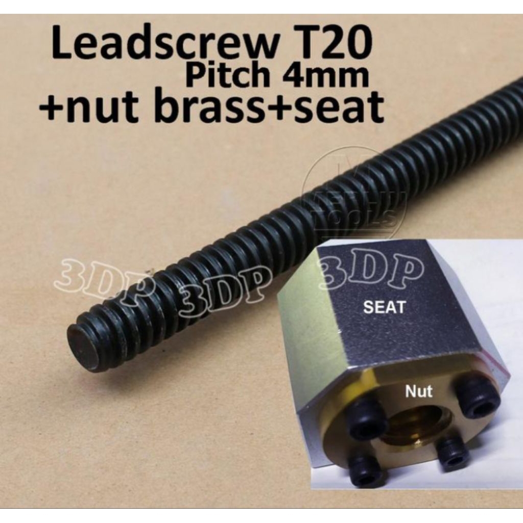 T20 pitch 4mm leadscrew +nut + Seat 50cm-200cm
