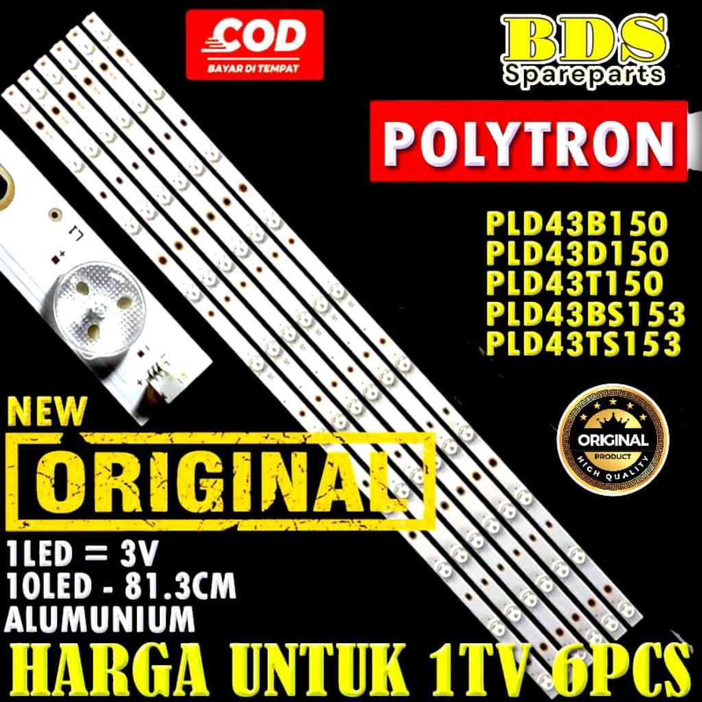 BACKLIGHT TV LED POLYTRON 43 INC PLD43B150 PLD43D150 PLD43T150 PLD43BS153 PLD43TS153
