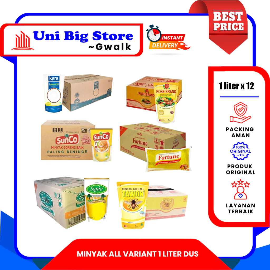 

MINYAK GORENG ALL VARIANT DUS - (1 liter x 12 pcs)