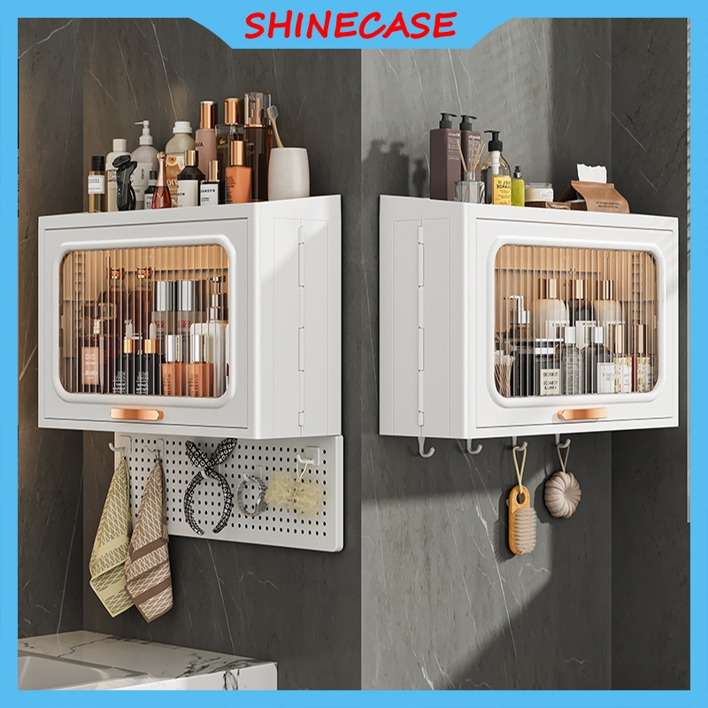 SHINECASE Lemari Dapur Gantung Rak Bumbu Rak Dinding Dapur Plastik Lemari Dinding Dapur Rak Gantung 