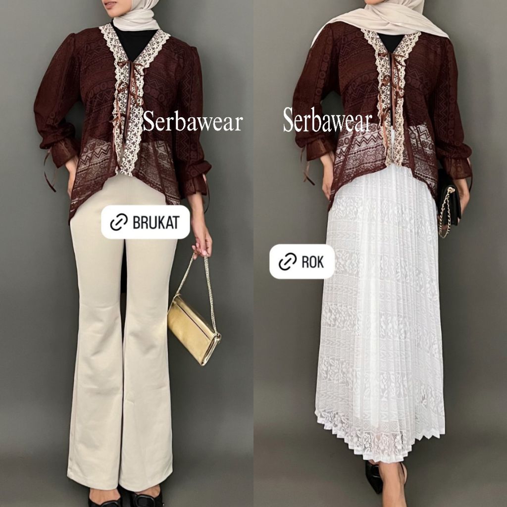 Ruby Outer Blouse BY SERBAWEAR Ada Jumbo LD120-140 CM Lace Brokat Atasan Wanita | Outer Brokat Canti