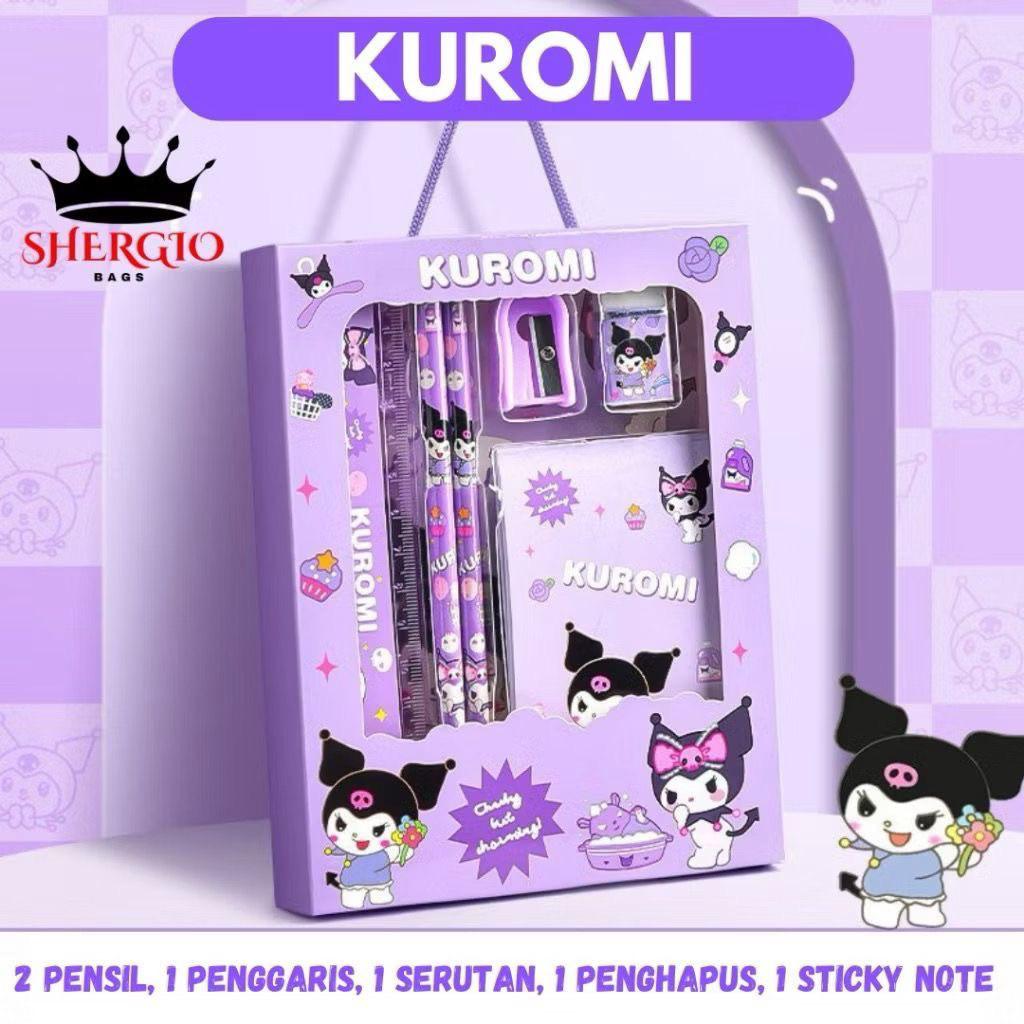 

Pensil Anak Set 6 In 1 Stationery Hadiah Anak Student Set Alat Tulis Sekolah Karakter Cewek KUROMI