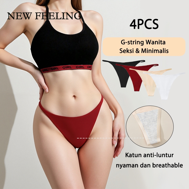 NEWFEELING [1PCS]Celana Dalam Wanita Sexy Wanita G String Cd Wanita Sorex Seamless TIPE POLOS PORI