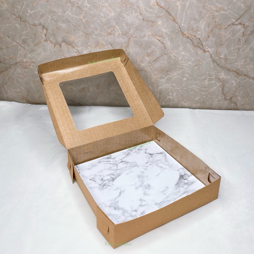 

(10PCS/GROSIR) 22x22x5 box brownies kotak kue bronis cake dus pizza box donat kardus hampers laminasi