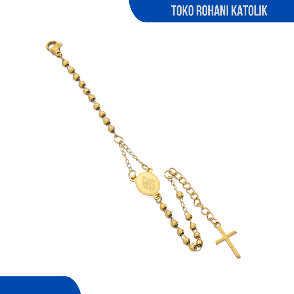 GELANG SALIB STAILESS / GELANG ROSARIO / GELANG ROHANI STAINLESS