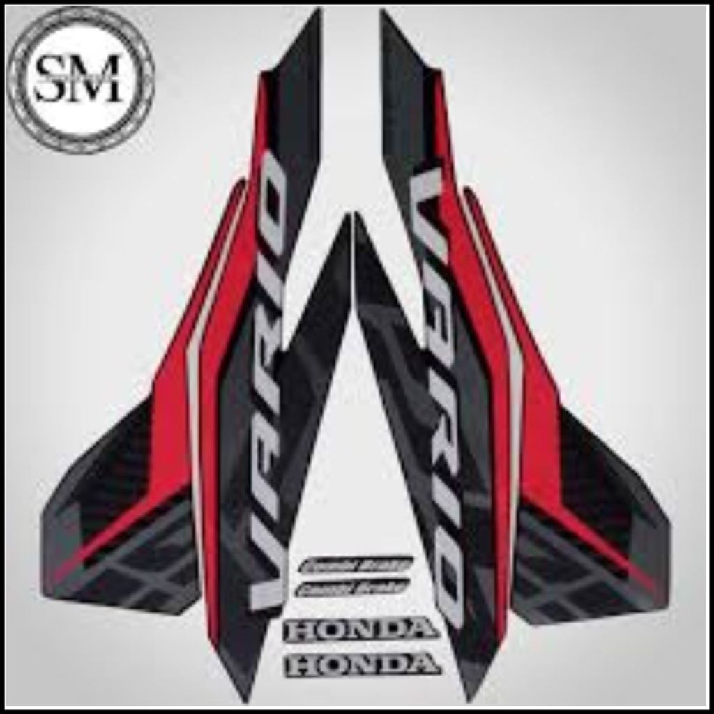 STIKER STRIPING STANDART HONDA VARIO CBS 125 2022 HITAM SILVER  LIST BODY MOTOR HONDA VARIO CBS 2022