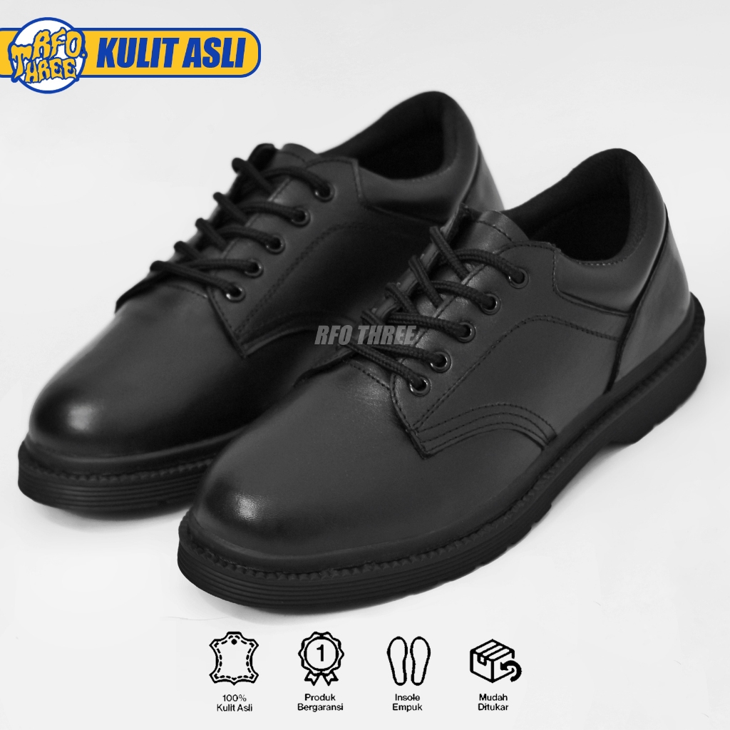 RETNA - Sepatu Pantofel Docmart Hitam Pria Kulit Asli