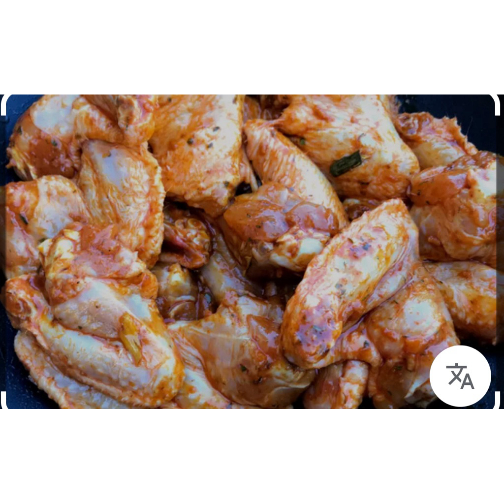 

sayap ayam marinasi 500gr selalu fresh sayapnya.