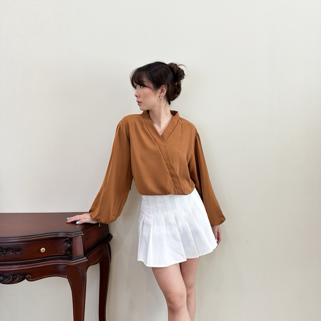 JOSHIN - Kimono Top Long Sleeve | Atasan Blouse Kimono Wanita Lengan Panjang Flowy