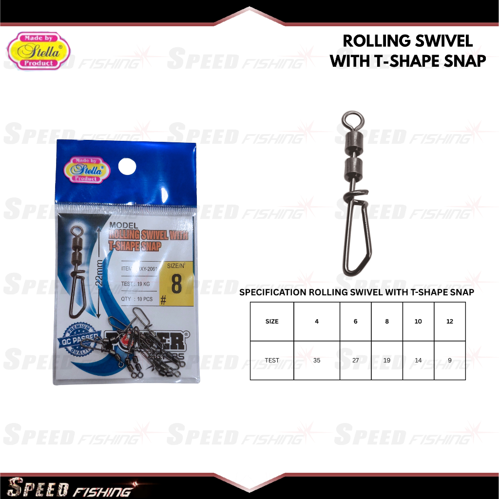 Rolling Swivel with T-Shape Snap Stella Kili Kili
