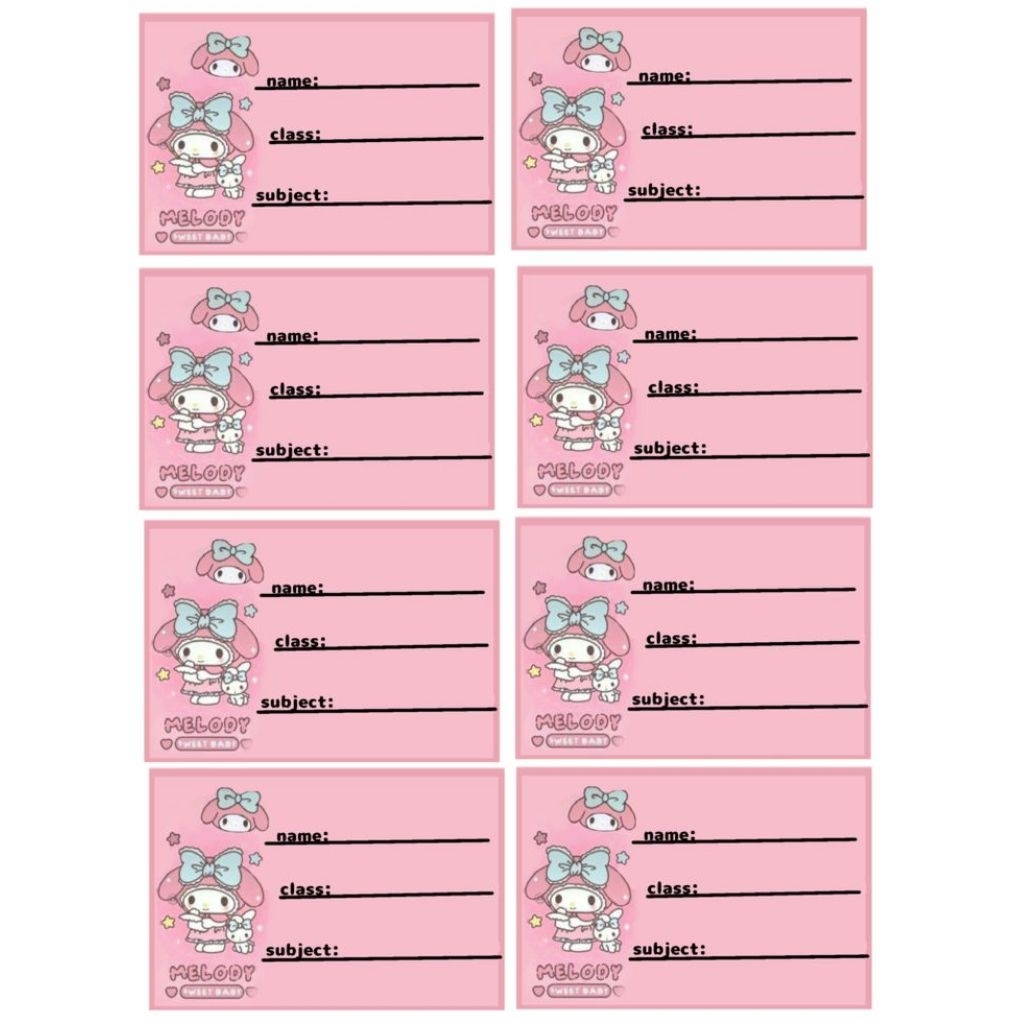 

stiker mata pelajaran melody isi 20 pcs