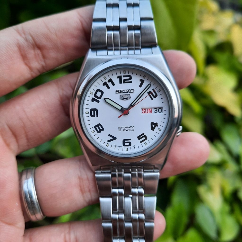 Seiko 5 Military SNK653K1 White Putih SNK653 7S26-02E0 Not Seiko Globe