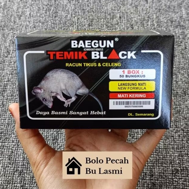 GROSIR (1 BOX isi 50) BAEGUN TEMIK BLACK Racun Tikus Racun Celeng Ampuh / Racun Tikus