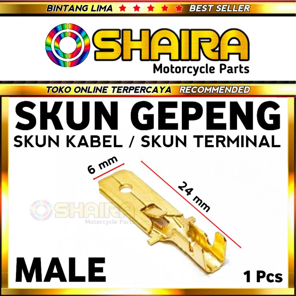 SKUN GEPENG MALE / SKUN TERMINAL KABEL / SKUN KABEL / SKUN SAMBUNGAN KABEL SKUN KABEL MOTOR SKUN GEP
