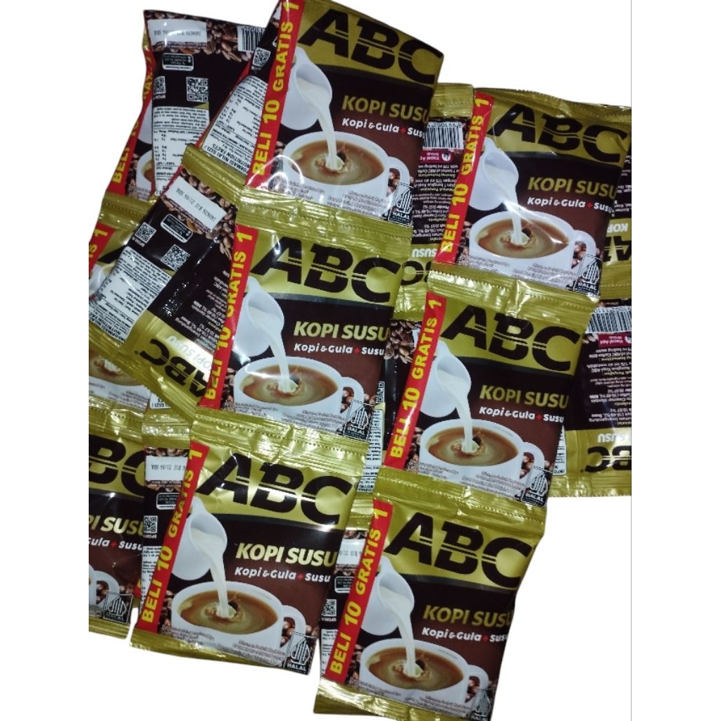 

Kopi ABC Susu 10+1 Gratis Sachet-Kopi Dan Gula+Susu
