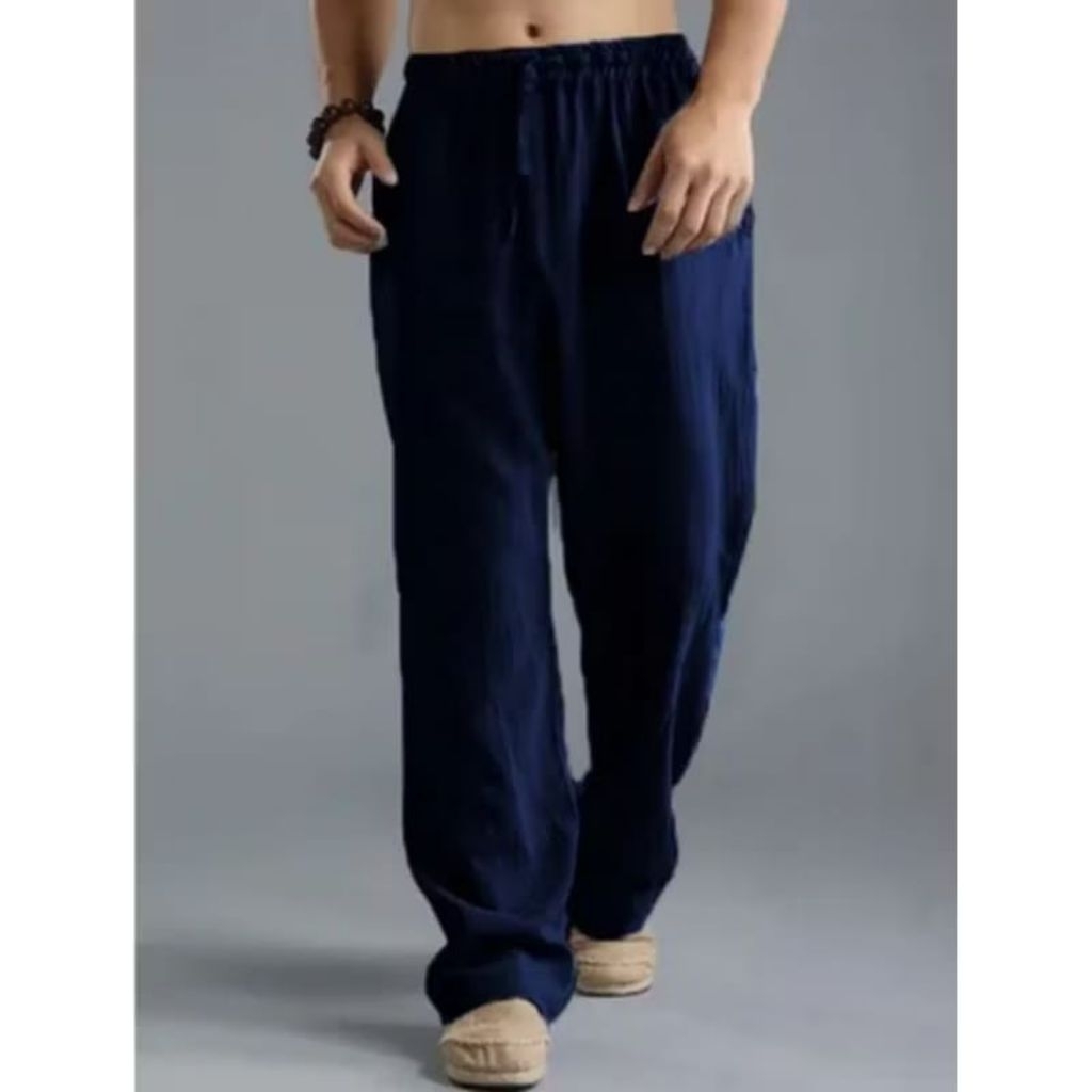 celana panjang kain linen pria celana panjang