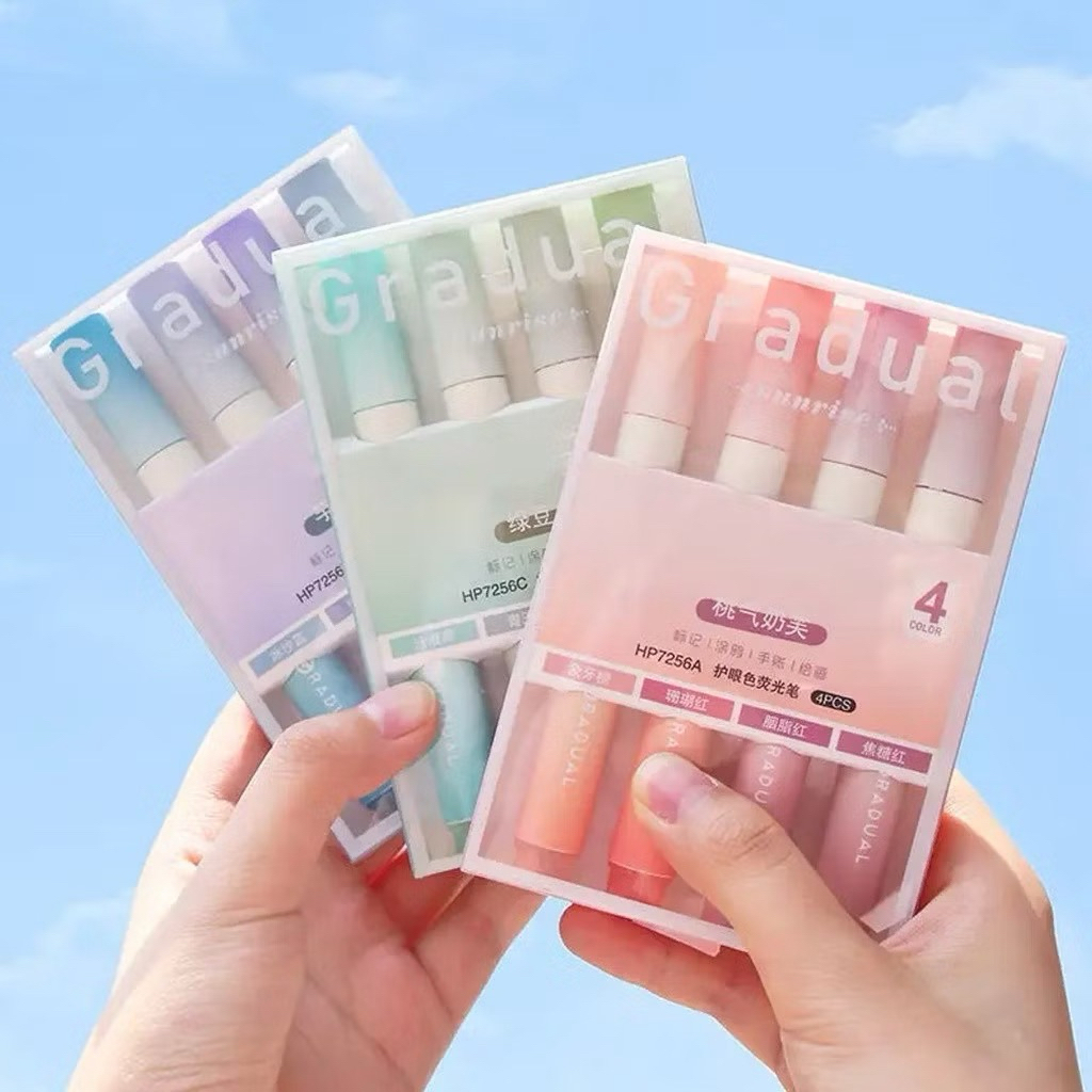 

Highlighter Pastel Gradual Penanda Teks Set 4IN1 Alat Tulis Sekolah / Spidol Pen Marker Warna Gradasi Painting Multifungsi / Textliner Stasionary Import S107
