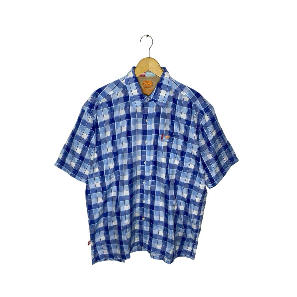 kemeja ecko unltd blue tartan homies locos
