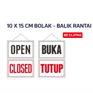 

Label Acrylic Buka Tutup - Open Close + Rantai Estetik Signboard Store - Sign Label Akrilik 10 x 15 Cm ( 2 sisi + Rantai + Kop Kaca )
