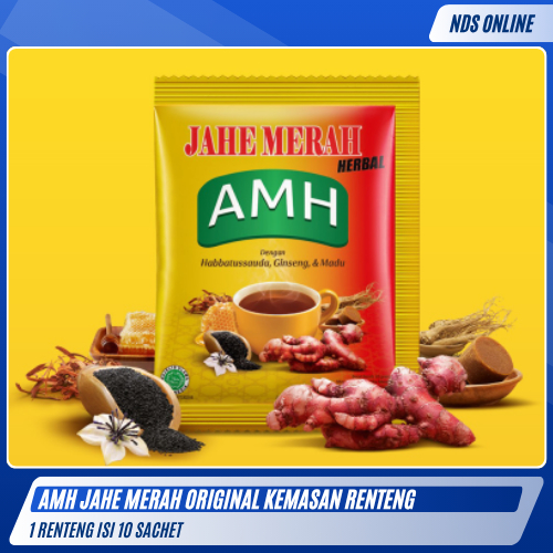 

Minuman AMH Jahe Merah Herbal 10 Sachet | Minuman Jahe dengan Habbatussauda, Ginseng Renteng