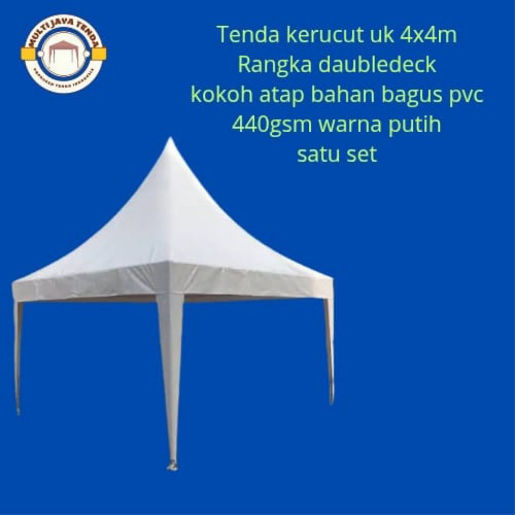 TENDA KERUCUT UKURAN 4X4M RANGKA DAUBLEDECK KOKOH