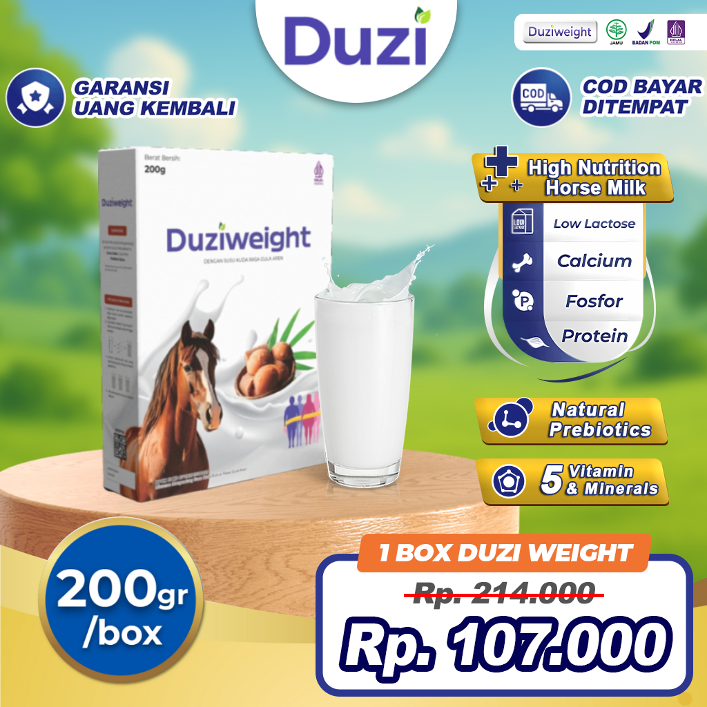 

Duzi Weight - Susu Kuda Penambah Berat Badan 200gr Nutrisi Tubuh Alami
