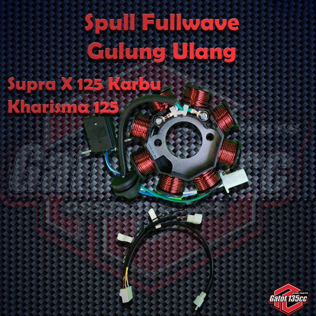 Spull spul Fullwave Supra x 125 karbu, karisma 125 plus kabel kit Fullwave PNP support biled atau da