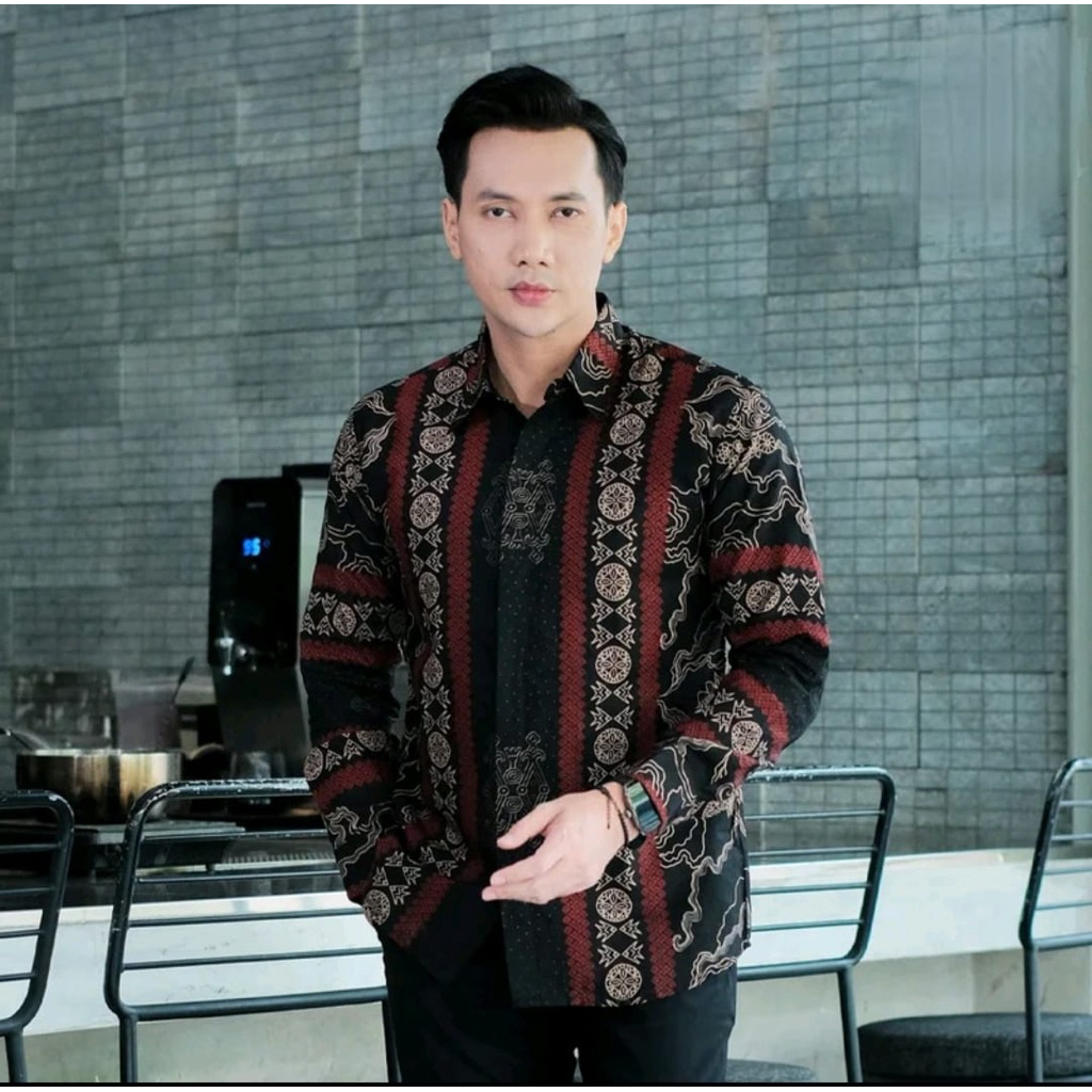 BATIK SUMMO Motif LURIK Baju Batik Pria Slim fit Original Lengan Panjang Lapis Puring modern