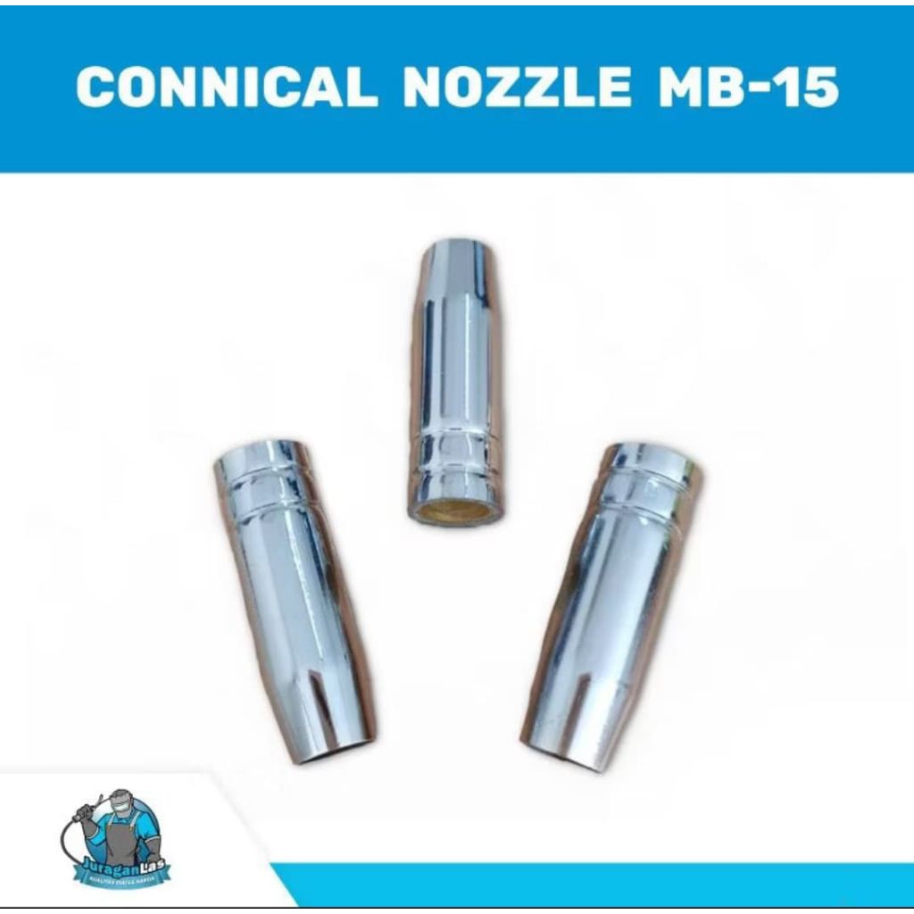 Nozzle nosel selongsong stang Las mig torch tipe Connical MB-15 15Ak