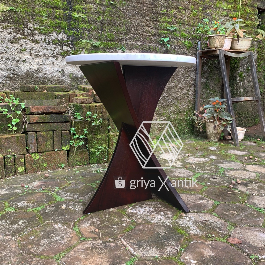 Furniture meja sudut jati marmer carara meja hias jati meja sudut jati meja samping side table