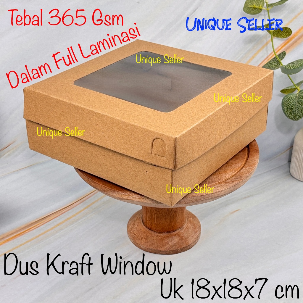 

Dus Box Kotak Nasi R8 KRAFT 18x18x7 Jendela FULL Laminasi 350 Gram / Dus Bos Kotak Hampers R8 Uk 18x18 x 7 KRAFT WINDOW / Dus Box Kotak Kue Roti Snack 18 x 18 x 7 cm