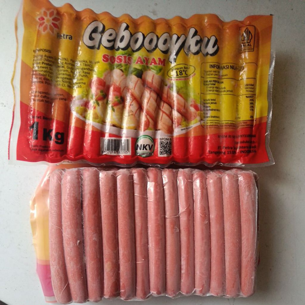 

Gebooyku sosis ayam 1kg isi 40