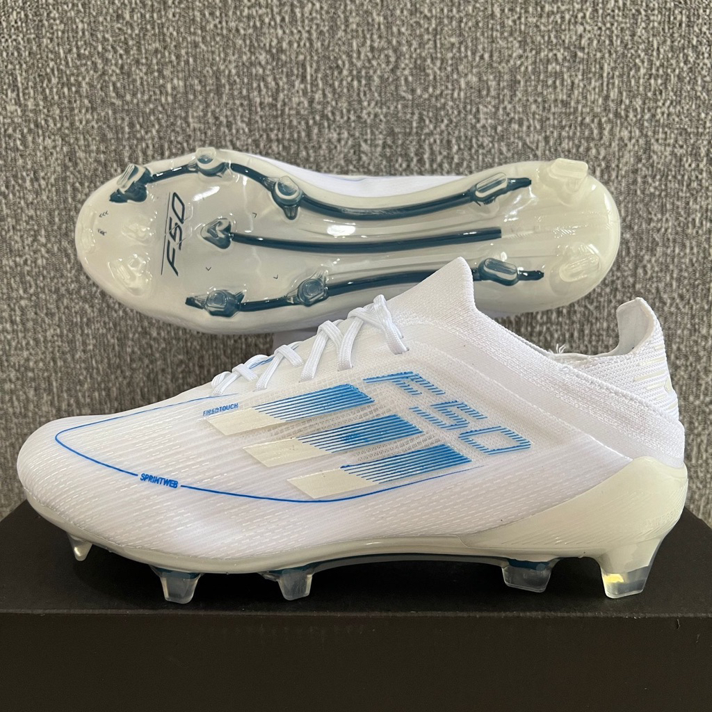 Sepatu Bola Adizero F50 White Blue