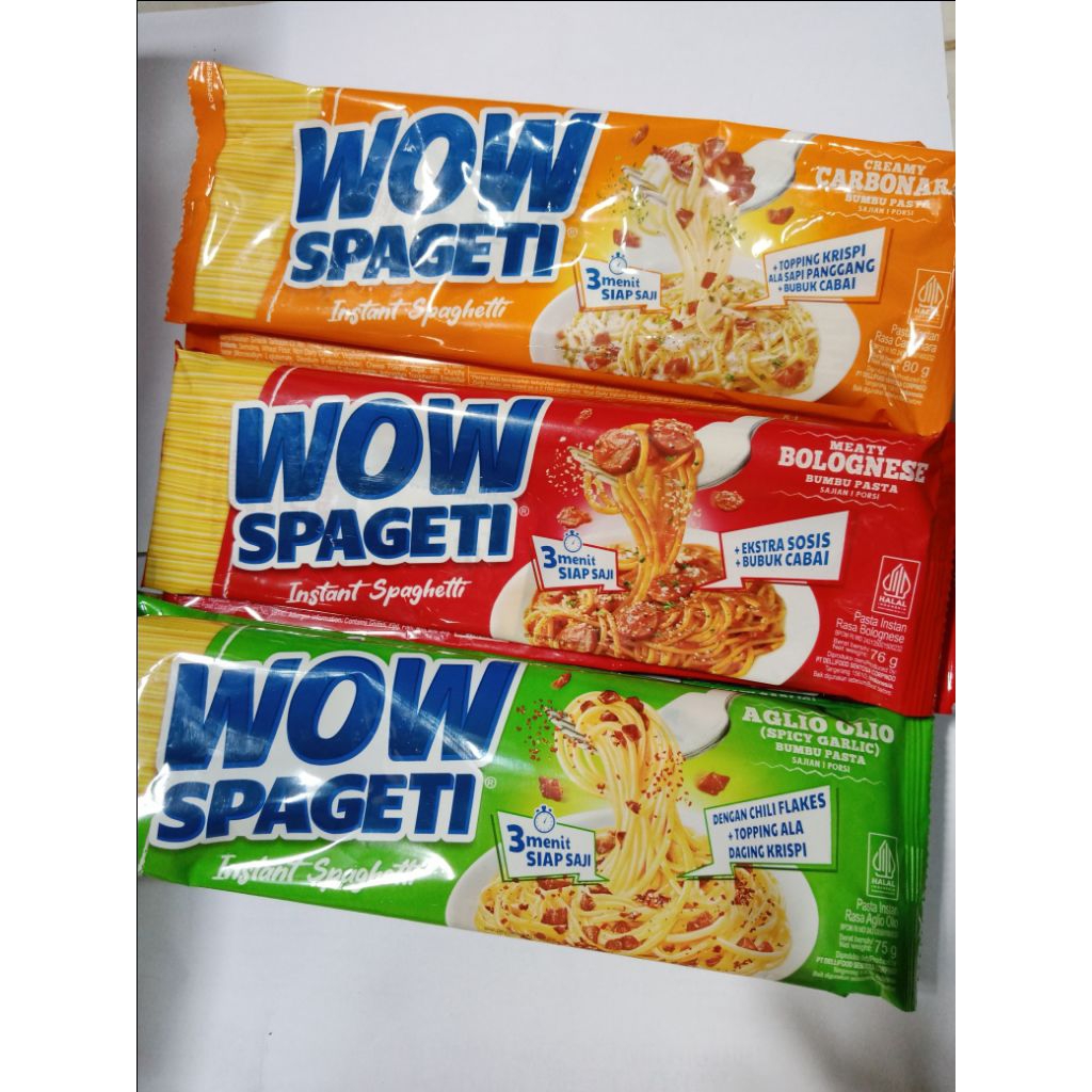 

Wow Spageti varian lengkap/mie instan lezat harga per 1 renceng