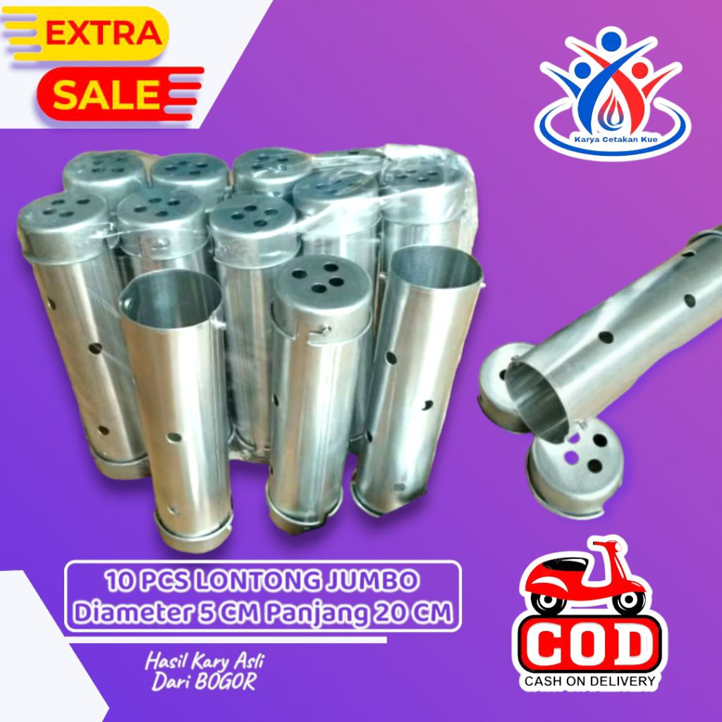 Cetakan Lontong Alumunium Jumbo 10pcs Panjang 20x5cm / Cetakan Lontong Alumunium Murah