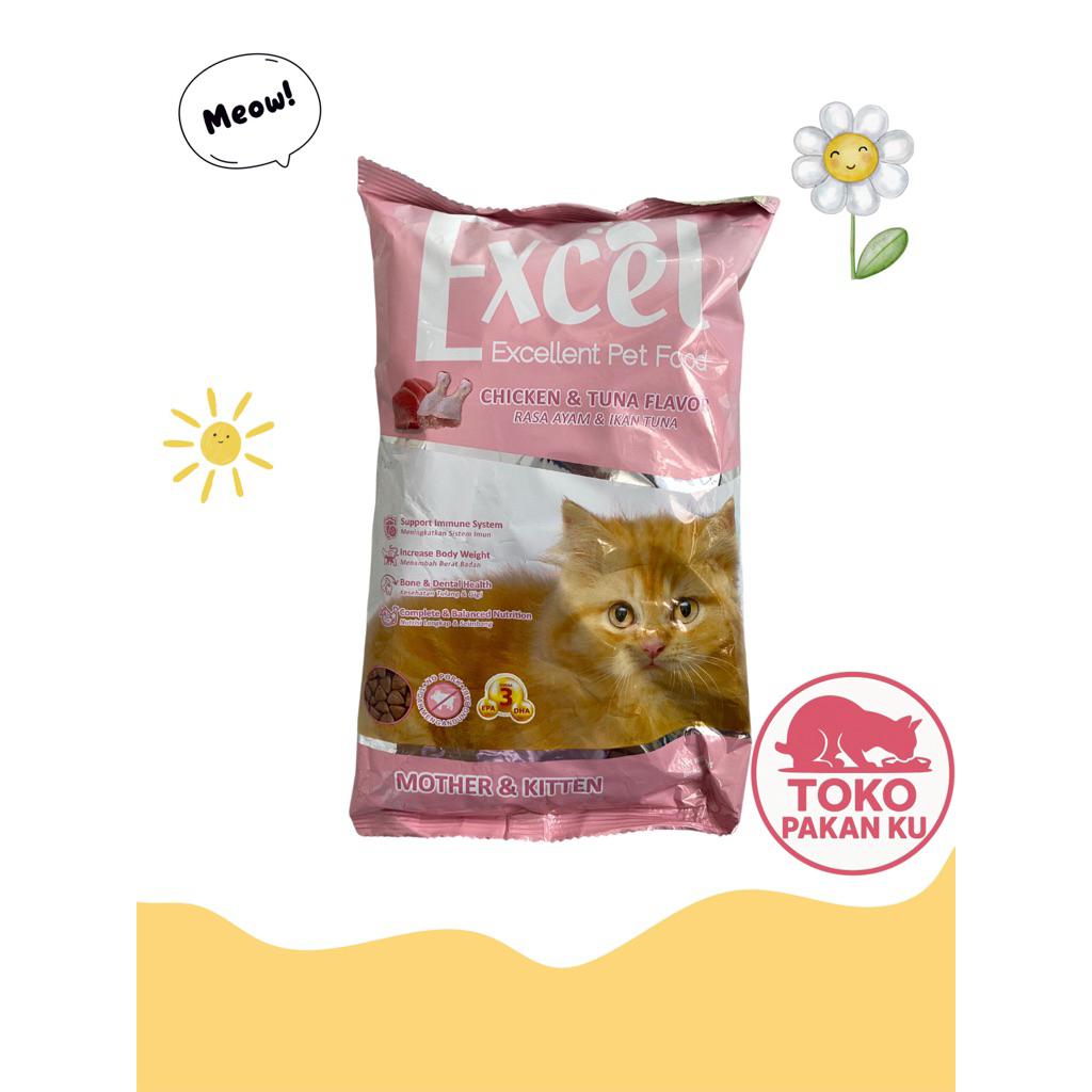 Excel dry food makanan kucing mother & kitten