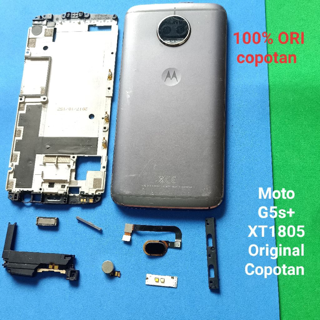 Sparepart Copotan Motorola Moto G5s plus XT1805 Second Original  frame tatakan lcd  fingerprint  Lam