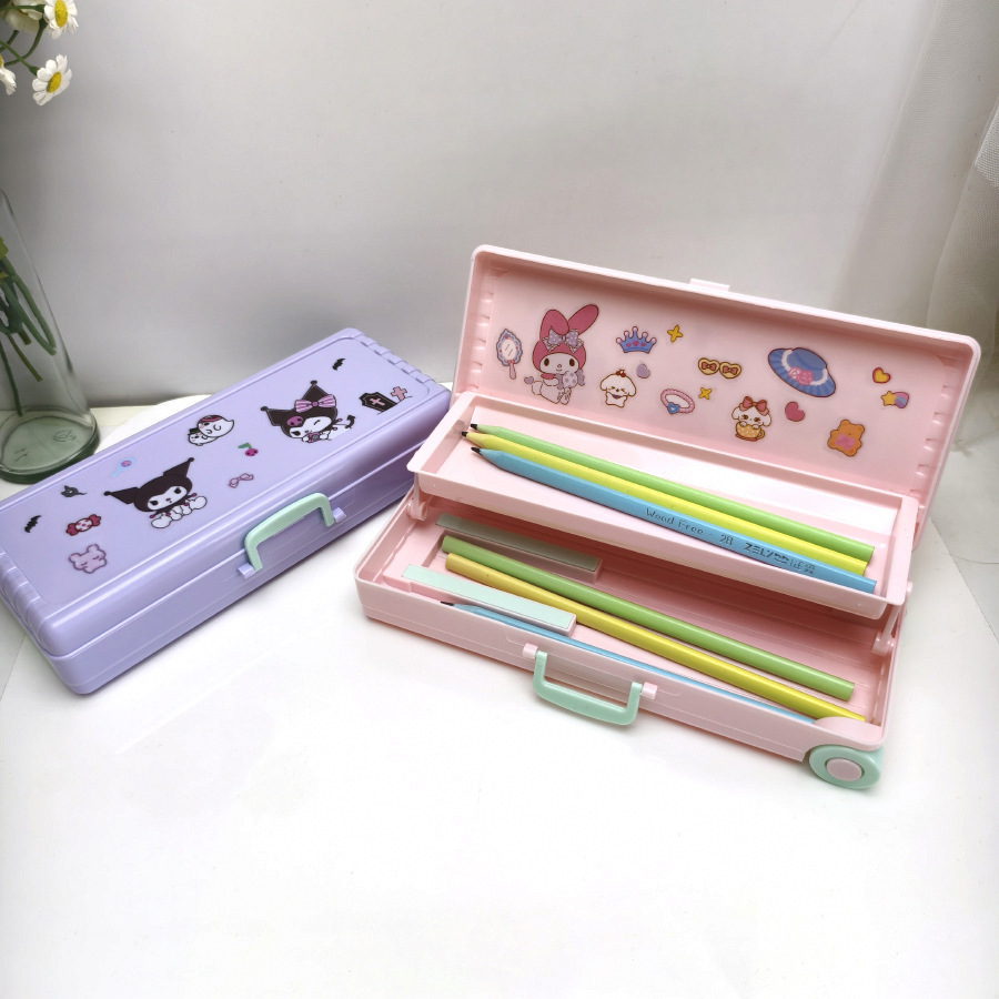 

Tempat/Kotak Pensil Bentuk Koper FREE 3 LEMBAR STICKER Kartun Sanrio dan hellokity