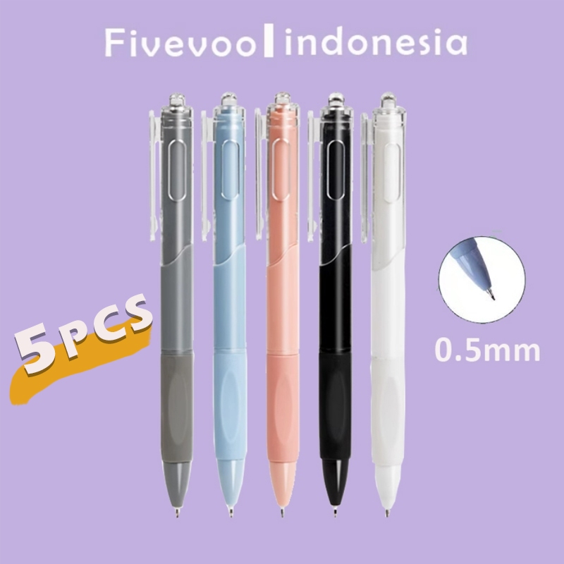 

FIVEVOO 5/6/8 pcsST Ballpoint Pen Quick-Drying 0.5mm Black/anti bocor/ tinta hitam tebal