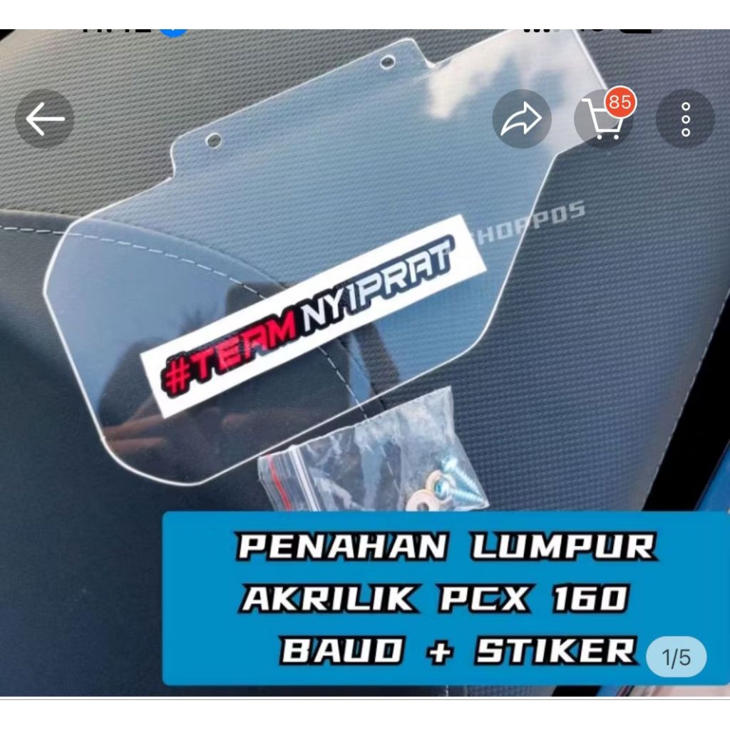 MUDFLAP AKRILIK VARIO 125/150 NEW/OLD VERSI PAKAI HUGER / SPAKBOR KOLONG