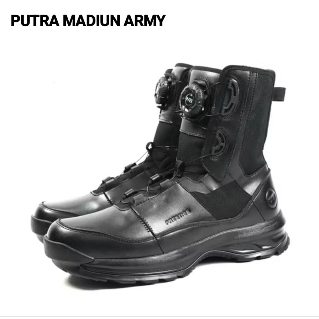 Sepatu PDL WEBEST TALI PUTAR / Sepatu PDL WEBA OCTAGON Tali Putar Warna Hitam