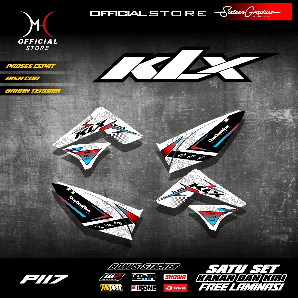 STRIPING STICKER VARIASI MOTOR KAWASAKI KLX S 150 2014 2015